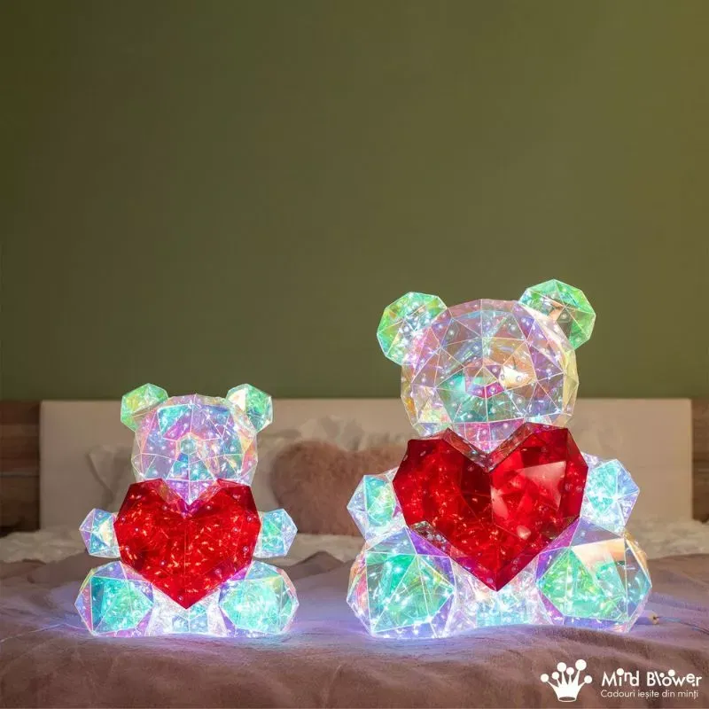 IubiBear Ursulet indragostit cu lumini colorate, 40 cm [7]