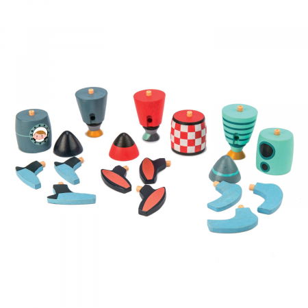 Joc de construit Racheta, lemn premium, 18 piese [8]