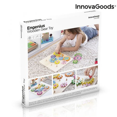 Joc din lemn educativ Roti dintate Engenius, 12 piese [6]