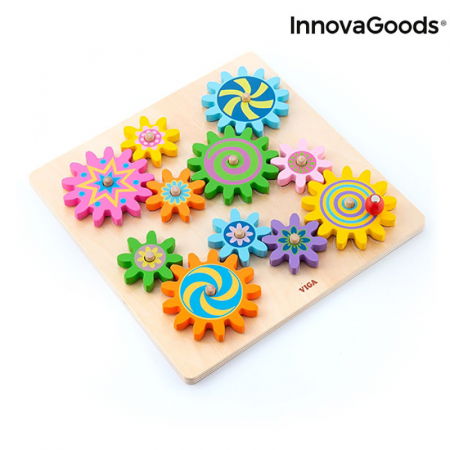 Joc din lemn educativ Roti dintate Engenius, 12 piese [5]