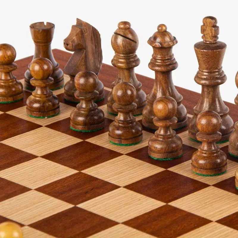 Joc sah cu piese Staunton caseta 40x40cm Mahogany [4]