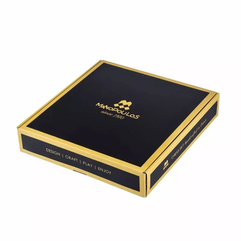 Joc Sah En Passant caseta 54 x 54 cm piese blue & brown si tabla de sah Bronze Turqoise [5]