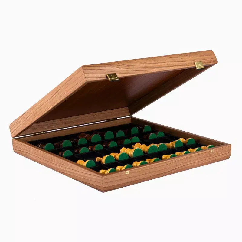 Joc Sah Staunton Dama de Walnut caseta 50x50cm tabla si piese din lemn [2]