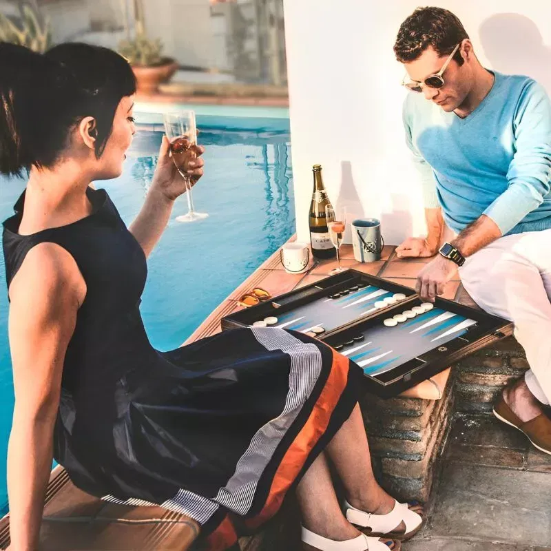 Joc table backgammon Design Artistic Turqoise 48x30cm [1]