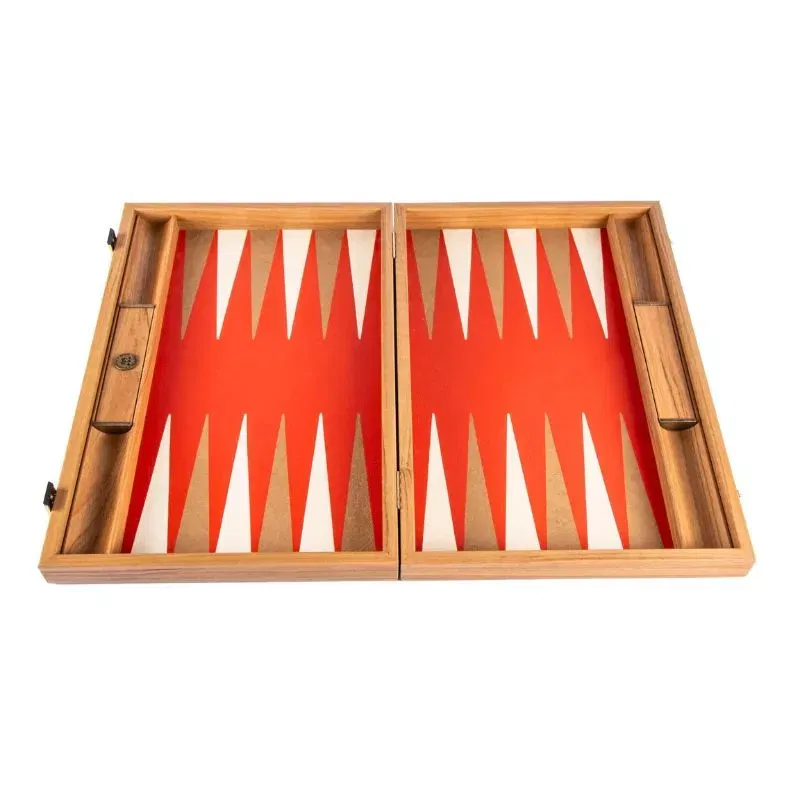 Joc table backgammon Design Rosu de cinabru cu fildes si Taba 48x30cm [4]