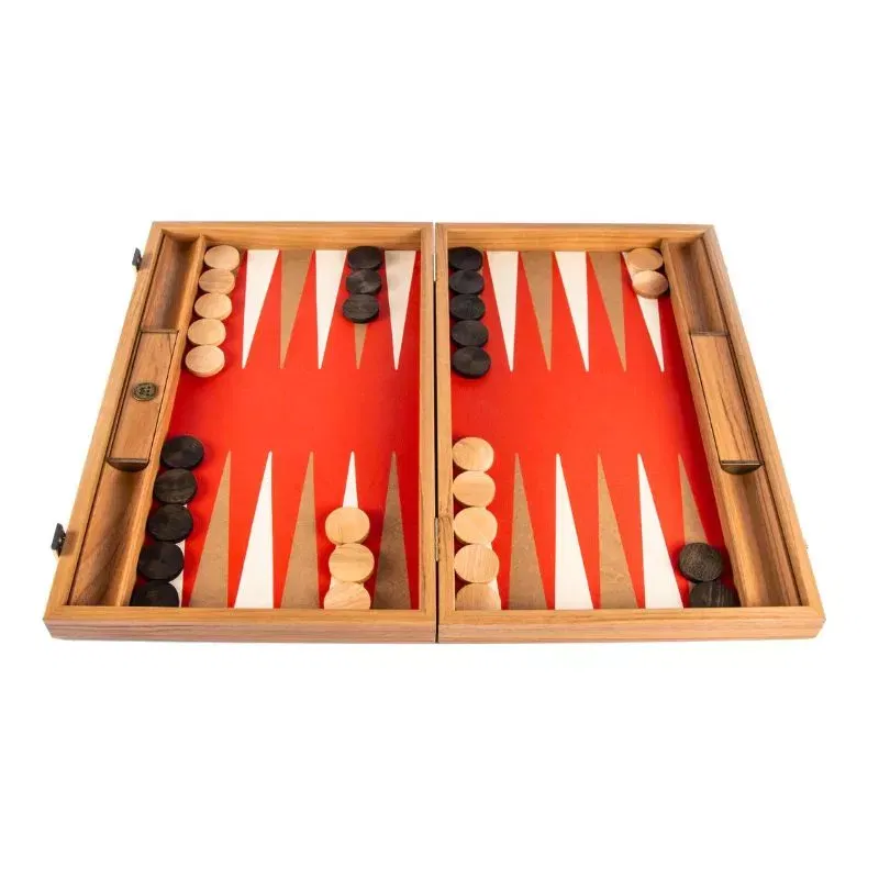 Joc table backgammon Design Rosu de cinabru cu fildes si Taba 48x30cm [0]