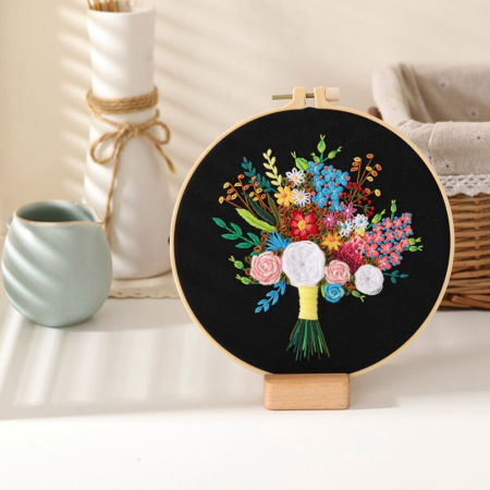 Kit Broderie DIY, Buchet de Flori, Contrast [0]
