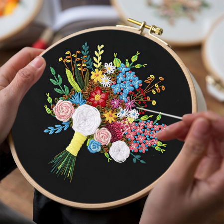 Kit Broderie DIY, Buchet de Flori, Contrast [2]