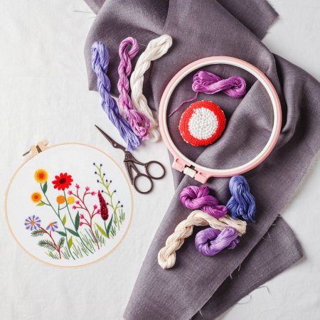 Kit Broderie DIY, cu flori de vara [5]
