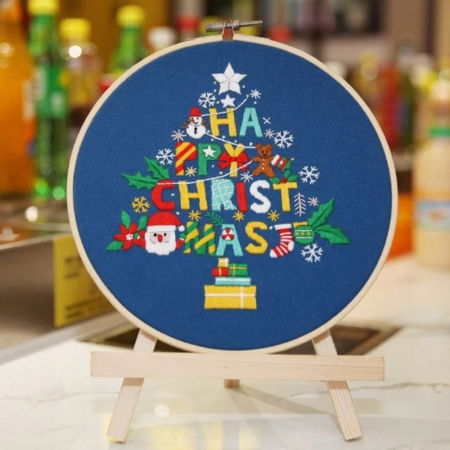 Kit Broderie DIY de Craciun, Brad Happy Christmas [4]