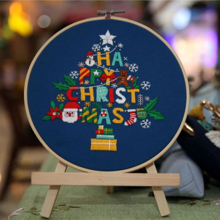 Kit Broderie DIY de Craciun, Brad Happy Christmas [0]