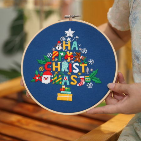 Kit Broderie DIY de Craciun, Brad Happy Christmas [5]