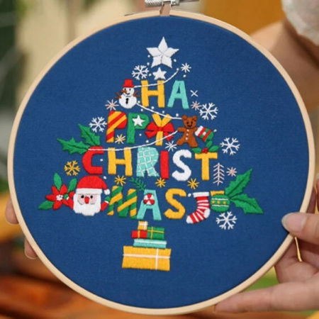 Kit Broderie DIY de Craciun, Brad Happy Christmas [8]