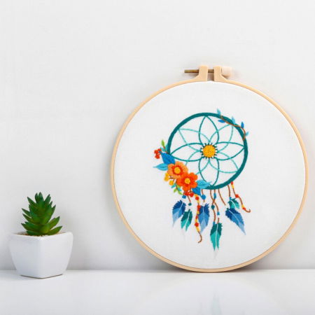 Kit Broderie DIY, Dreamcatcher, alb [2]
