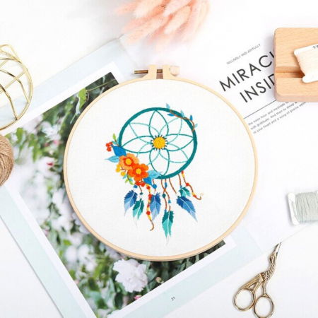Kit Broderie DIY, Dreamcatcher, alb [4]