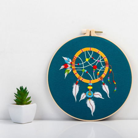 Kit Broderie DIY, Dreamcatcher, albastru [2]