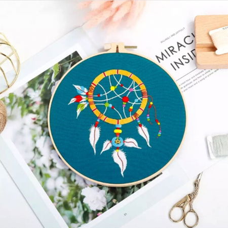 Kit Broderie DIY, Dreamcatcher, albastru [1]