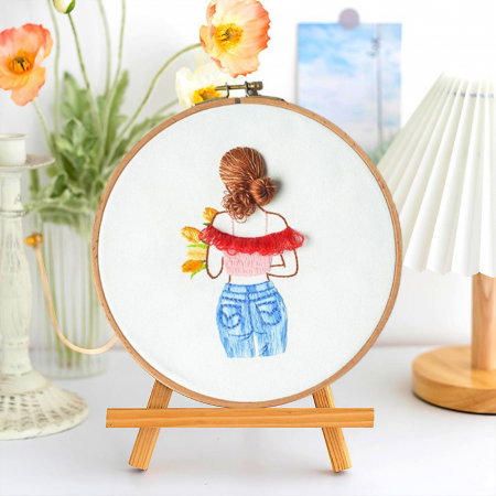 Kit Broderie DIY, Silhouette, Fata cu parul prins [0]