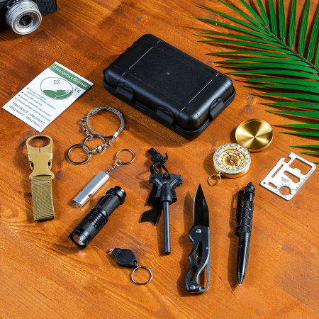 Cadouri pentru Prieteni - Kit supravietuire multifunctional Salbaticie, 13 unelte