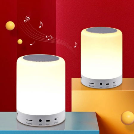 Lampa de veghe smart LED music player mai multe culori touch control handsfree [3]