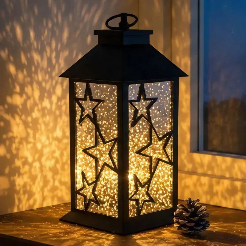 Lampa decorativa tip felinar cu stele [2]