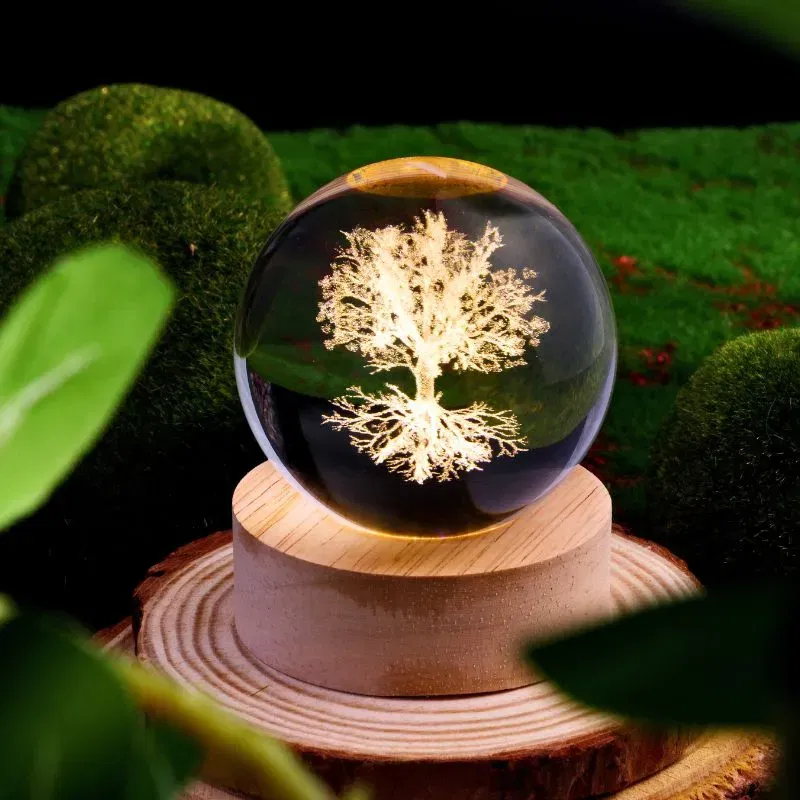 Cadouri pentru Iubita - Lampa Glob de Cristal Copacul Vietii