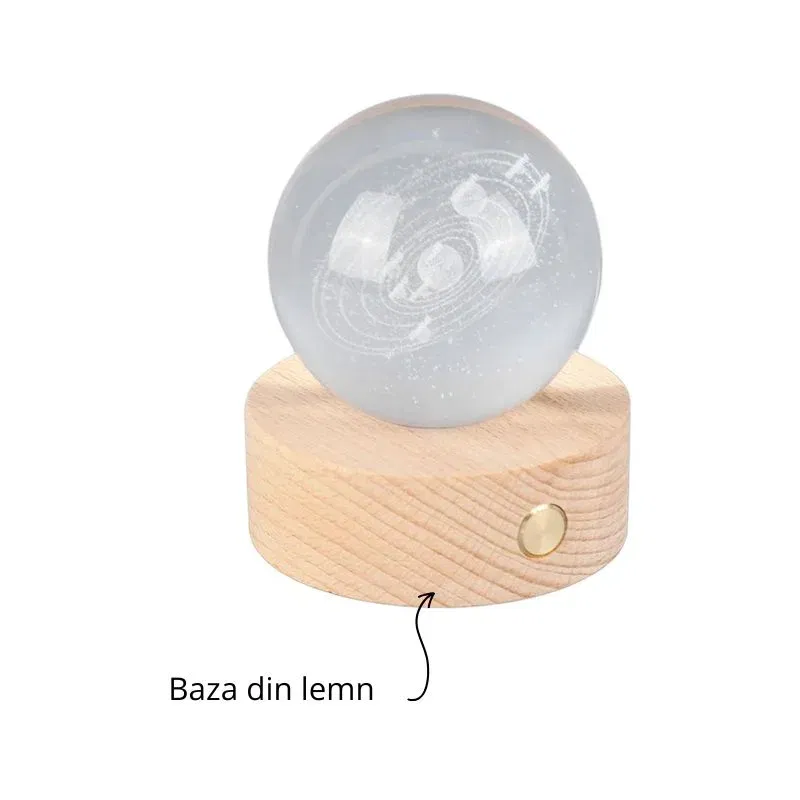 Lampa LED Glob de Cristal Planetariu, cu sistem solar, cadou captivant [8]