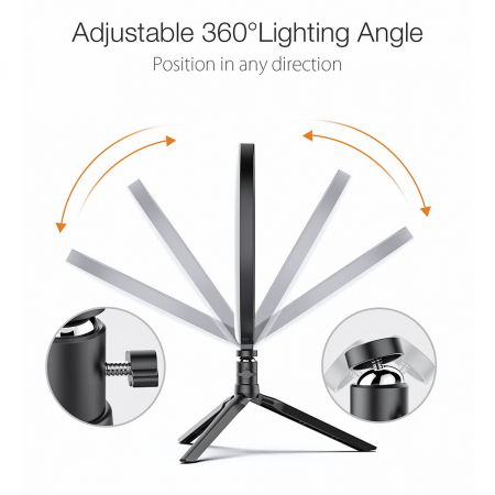 Lampa LED Make up Profesionala BlitzWof BW-SL5 RGB, 120 Leduri, 10 culori, trepied [6]