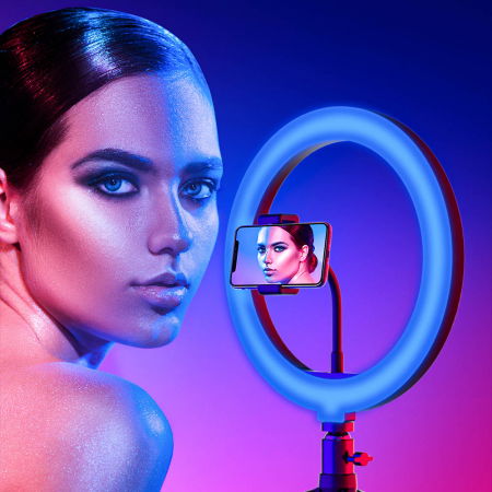 Lampa LED Make up Profesionala BlitzWof BW-SL5 RGB, 120 Leduri, 10 culori, trepied [0]