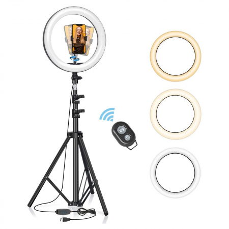 Lampa led makeup profesionala, Ring Light cu 120 leduri lumina rece si calda [8]