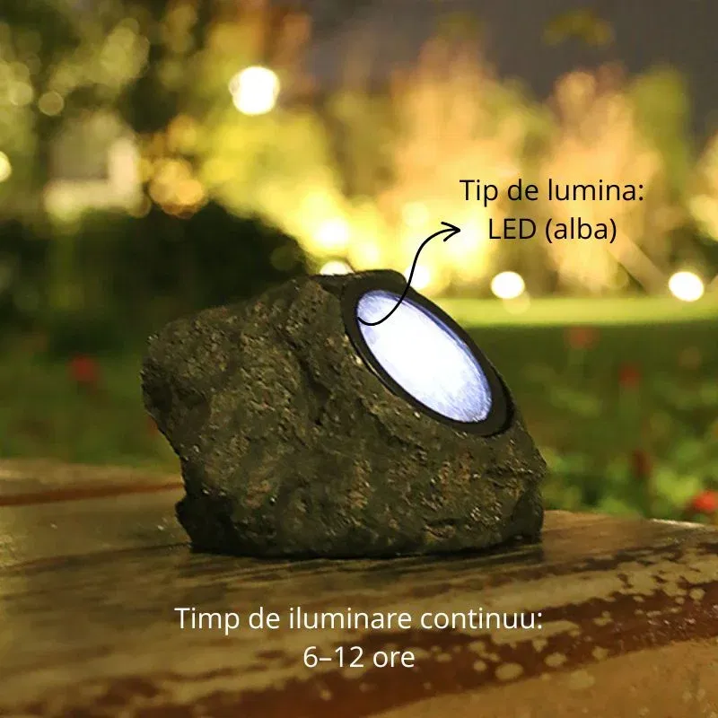 Lampa solara LED de gradina in forma de piatra [6]