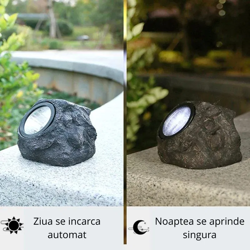 Lampa solara LED de gradina in forma de piatra [7]