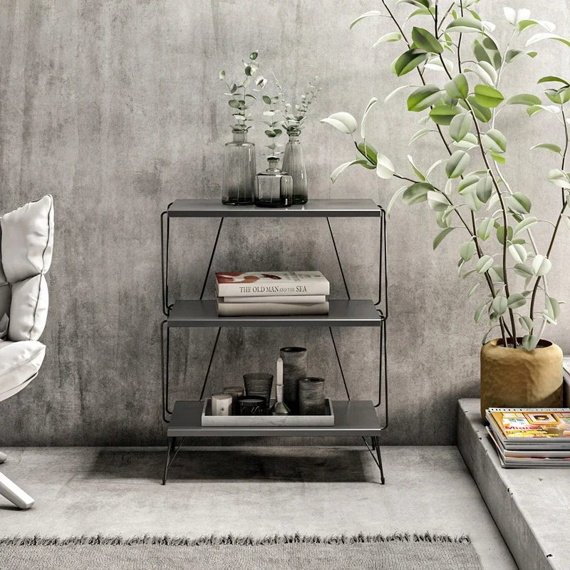 Lazandos Antracit, Masuta moderna pentru living, rafturi multiple [0]