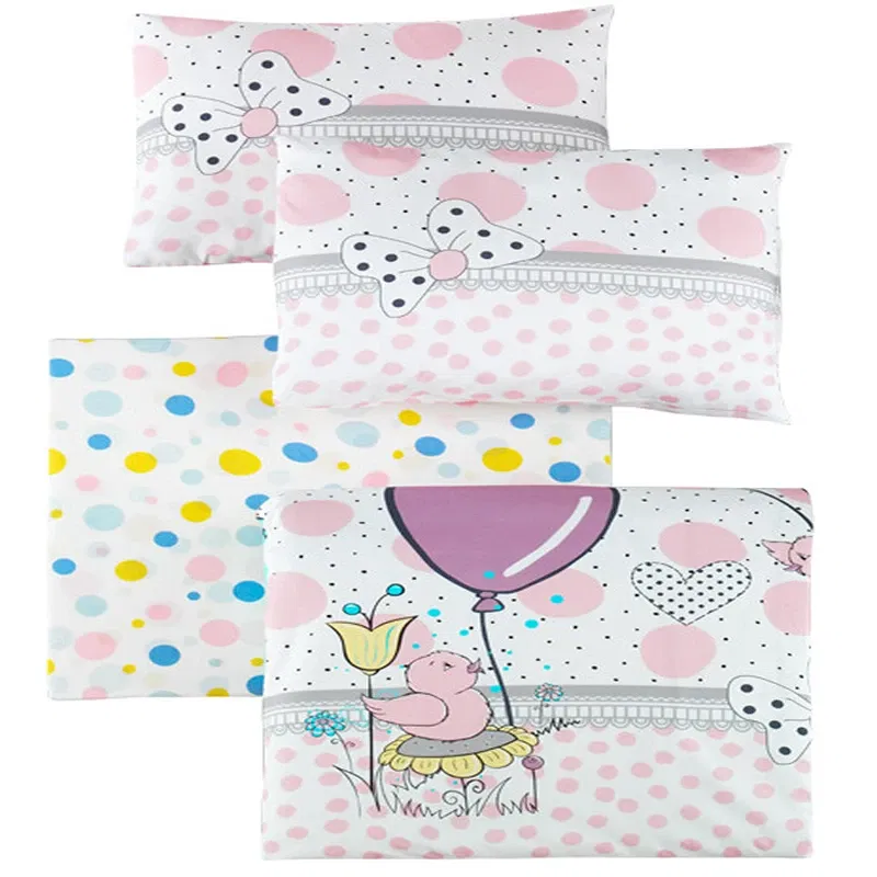 Lenjerie bumbac ranforce Balloons - Alb, 100x150 cm, 2 fete de perna, cearsaf [2]