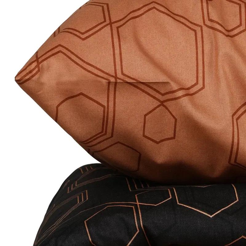 Lenjerie bumbac ranforce Dawn - Cupru, 160x220 cm, 1 fata de perna, cearsaf [4]