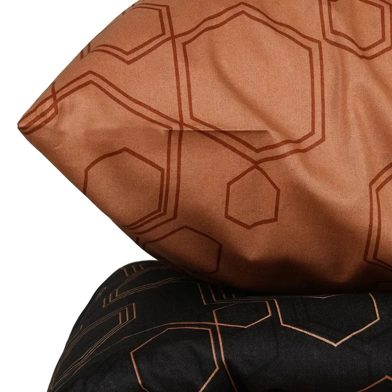 Lenjerie bumbac ranforce Dawn - Cupru, 200x220 cm, 2 fete de perna, cearsaf [4]