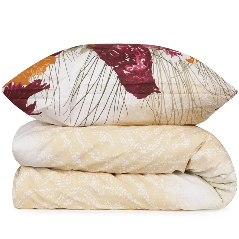 Lenjerie bumbac ranforce - Maro, 200x220 cm, 2 fete de perna, cearsaf [1]