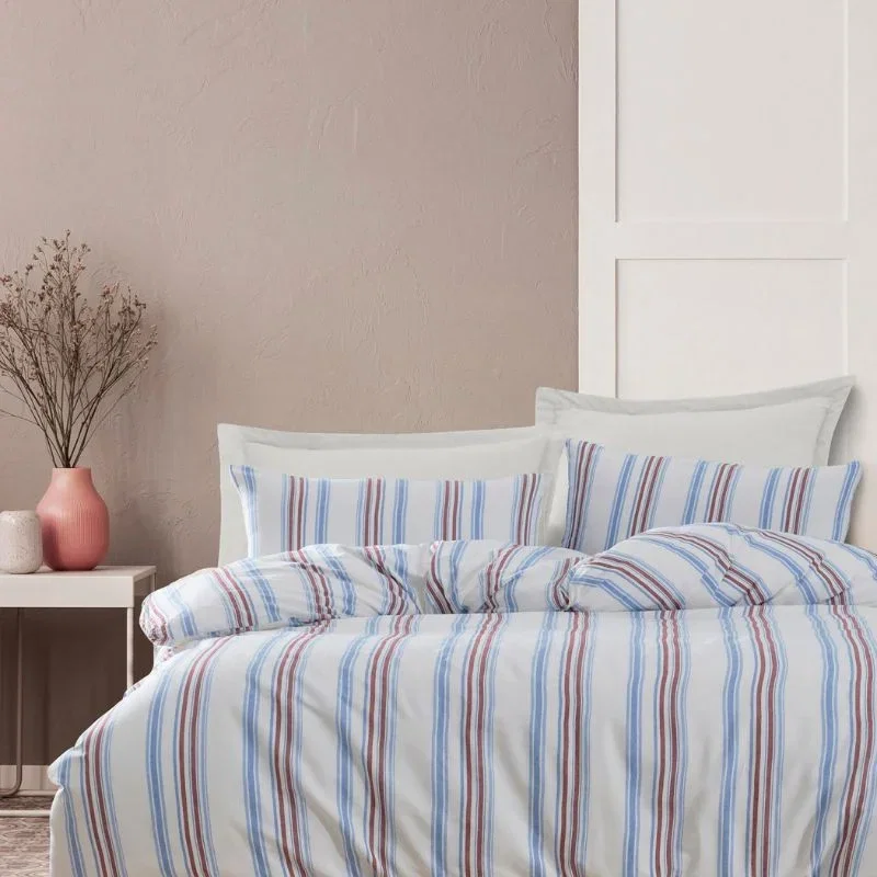 Cele mai noi - Lenjerie de pat confortabila si durabila, design clasic cu dungi