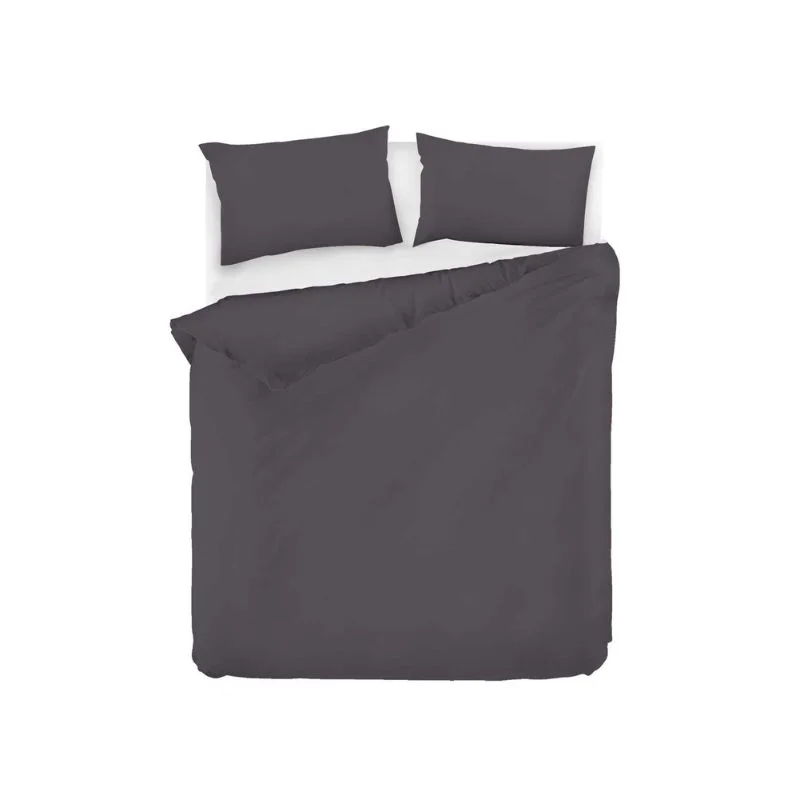 Lenjerie eleganta bumbac Fresh Color - Fume, 200x220 cm, 2 fete de perna [1]