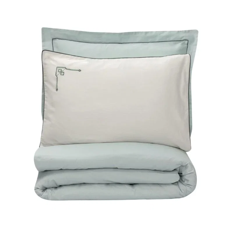 Lenjerie pat dublu satin, mint, 200x220 cm, patru huse de perna [2]