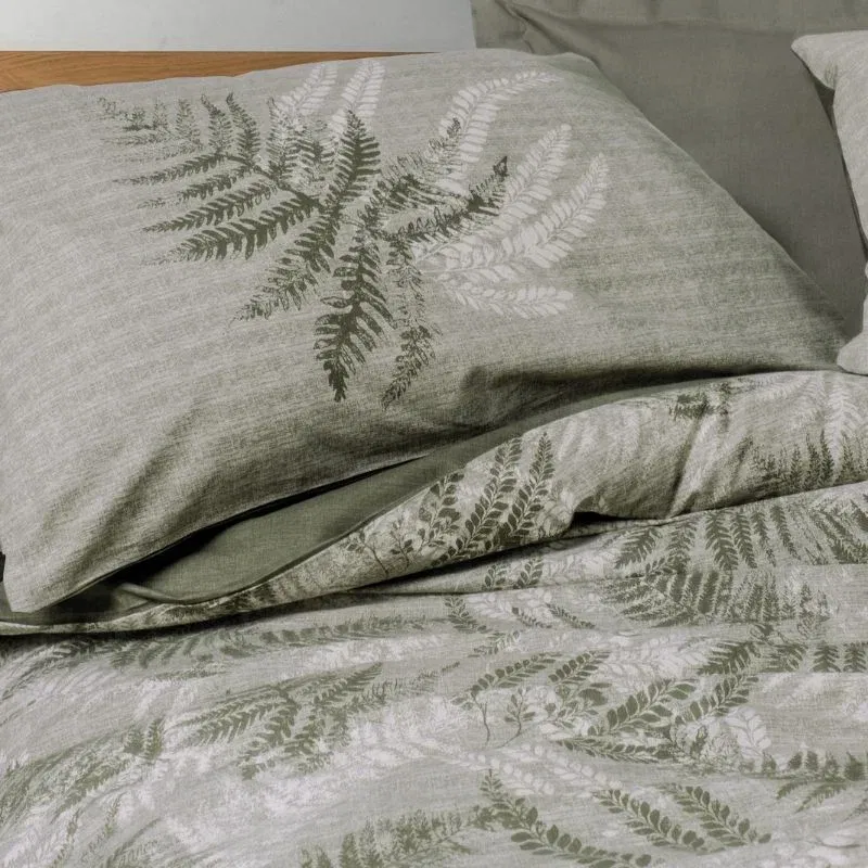 Lenjerie pat ranforce Frond - Kaki, 160x220 cm, 2 fete de perna [1]