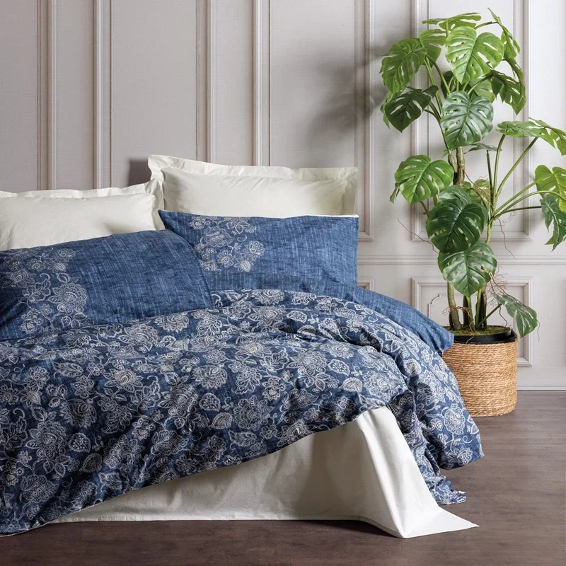 Lenjerie pat single, bumbac ranforce, bej, 160x220 cm, o husa de perna [0]