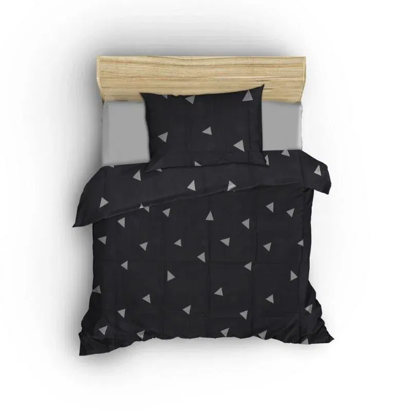 Lenjerie pat single, gri, 140x200 cm, o husa de perna [0]