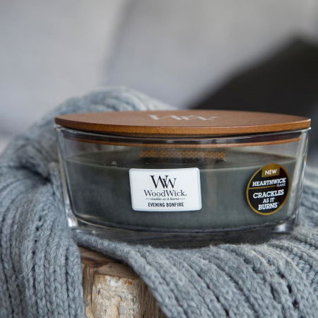 LUMANARE PARFUMATA WOODWICK ELLIPSE EVENING BONFIRE [0]