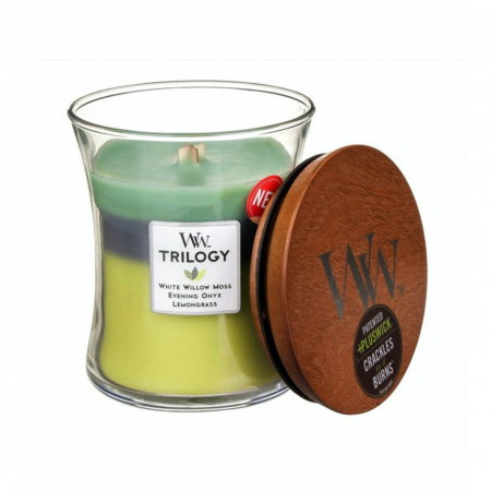 LUMANARE PARFUMATA WOODWICK TRILOGY WOODLAND SHADE BORCAN MEDIU [1]