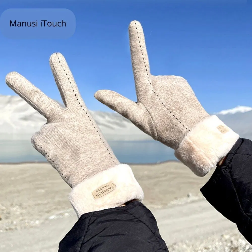 Manusi de dama touchscreen din Casmir 70% si cu blanita [6]