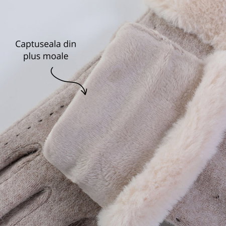 Manusi de dama touchscreen din Casmir 70% si cu blanita [14]