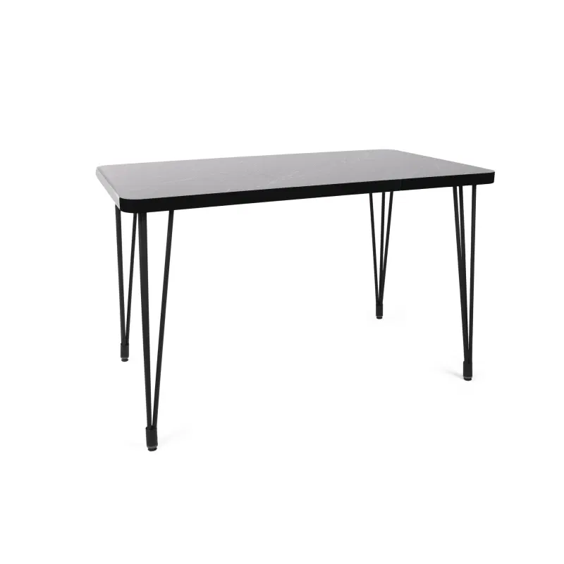Masa de dining Lagos, neagra, picioare metalice, 120x75 cm [2]