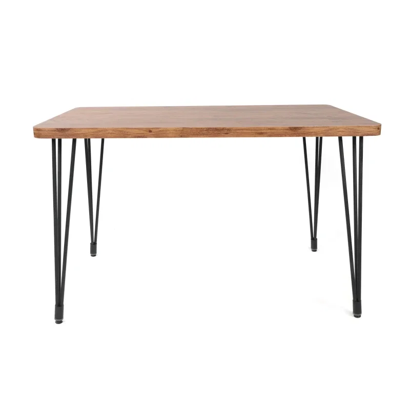 Masa de dining Lagos, nuc, picioare metalice, 120x75 cm [1]