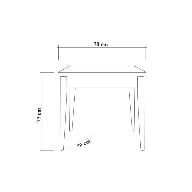 Masa de dining Oliver Kare, neagra, eleganta, cu picioare din lemn, 70 cm [1]